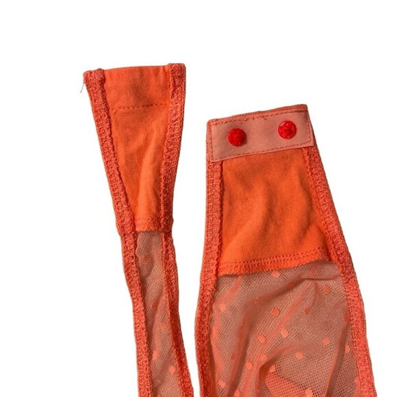 Intimately Free People bodysuit women's S Orange Lace scalloped edge halter neck - Picture 5 of 7